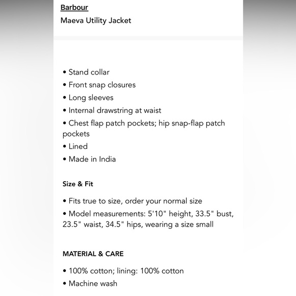 Barbour- Maeva-Utility Jacket, Cream-Size 10 - Picture 15 of 16